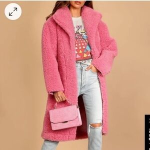 Pink Sherpa Coat